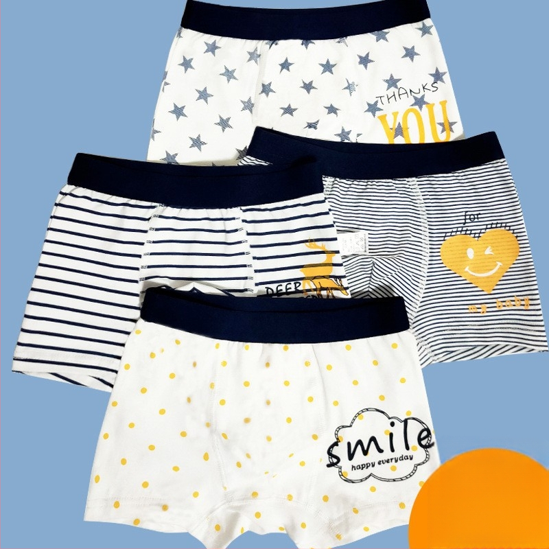 Ploni vasariniai berniukiški grynos medvilnės apatiniai berniukams ir mergaitėms, A kategorija, mažo, vidutinio ir didelio dydžio vaikiški apatiniai, medvilniniai bokseršortai