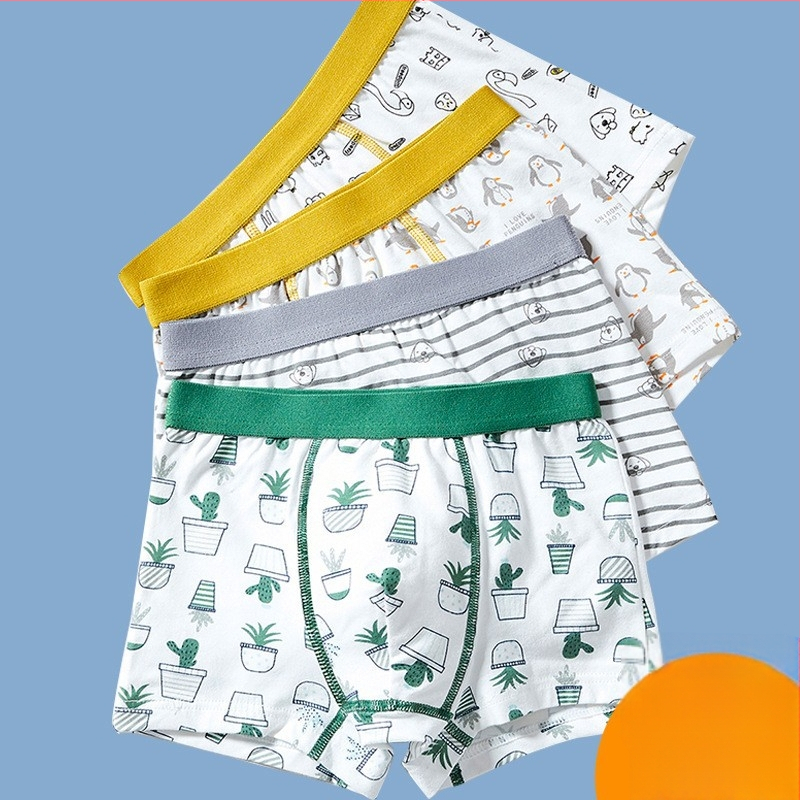 Ploni vasariniai berniukiški grynos medvilnės apatiniai berniukams ir mergaitėms, A kategorija, mažo, vidutinio ir didelio dydžio vaikiški apatiniai, medvilniniai bokseršortai