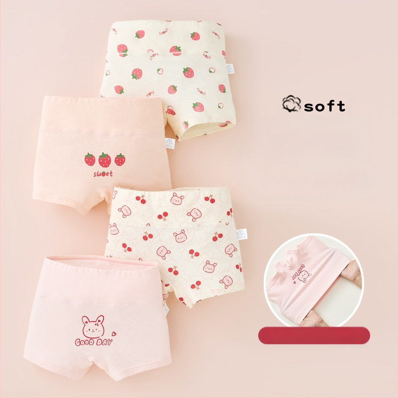 Mergaičių apatiniai iš grynos medvilnės, A klasės medvilnės, aukštu juosmeniu, pilvuką apsaugantys bokseriai. Mergaičių rudens vidurio ir žiemos šortai be sėdmenų kirpimo.