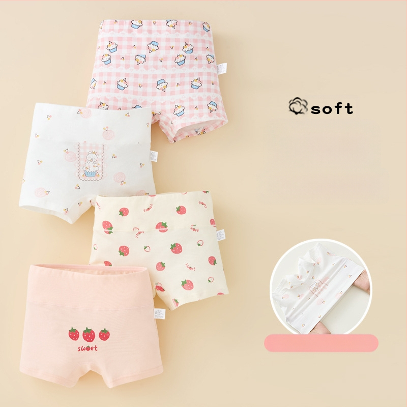 Mergaičių apatiniai iš grynos medvilnės, A klasės medvilnės, aukštu juosmeniu, pilvuką apsaugantys bokseriai. Mergaičių rudens vidurio ir žiemos šortai be sėdmenų kirpimo.