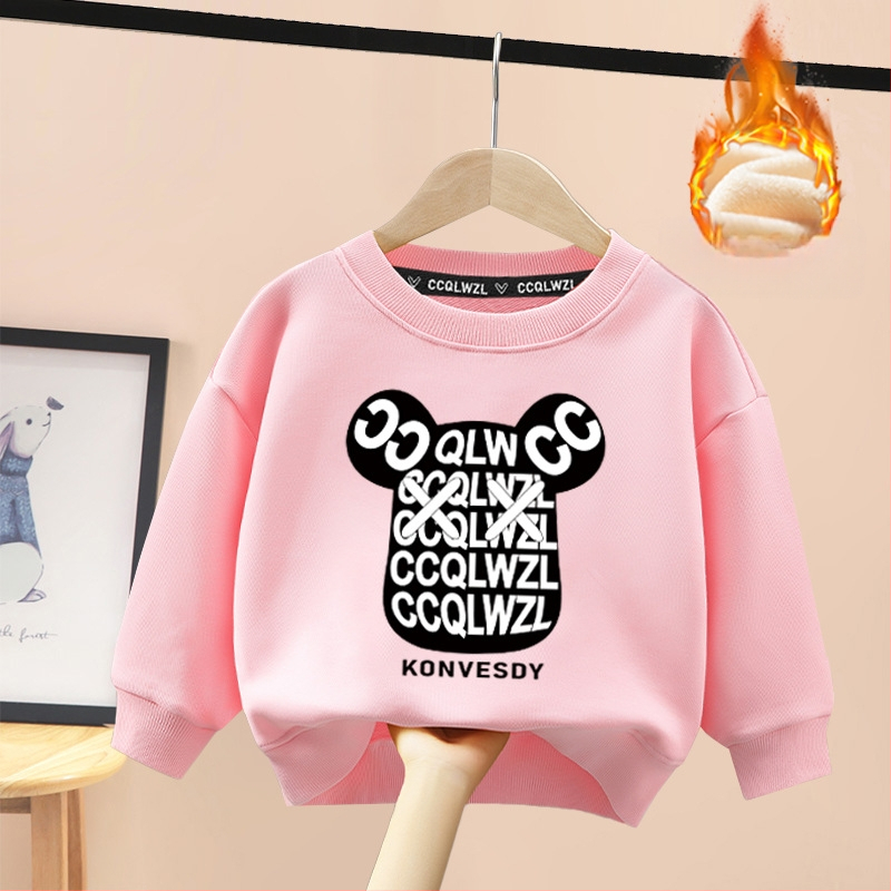 Tvornica veleprodaje 2023 novi dječji džemper proljeće i jesen crtani zapadnjački stil od čistog pamuka s flis podstavom od zadebljanog zimskog topića