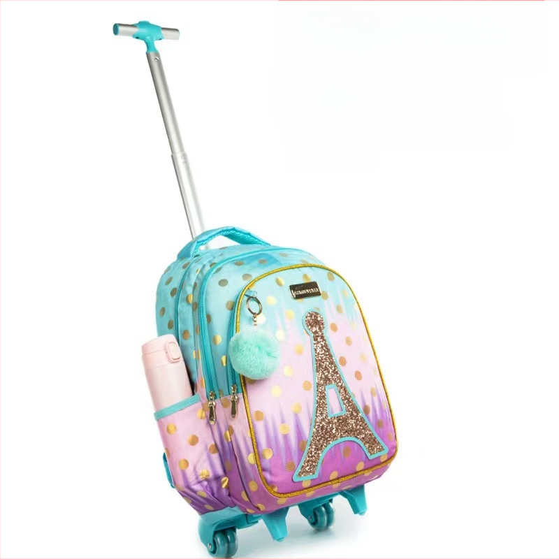 Naujas blizgučiais puoštas mielas animacinis pradinės mokyklos mokinių universalus 17 colių mokyklinių krepšių rinkinys, skirtas sumažinti naštą berniukams ir mergaitėms.