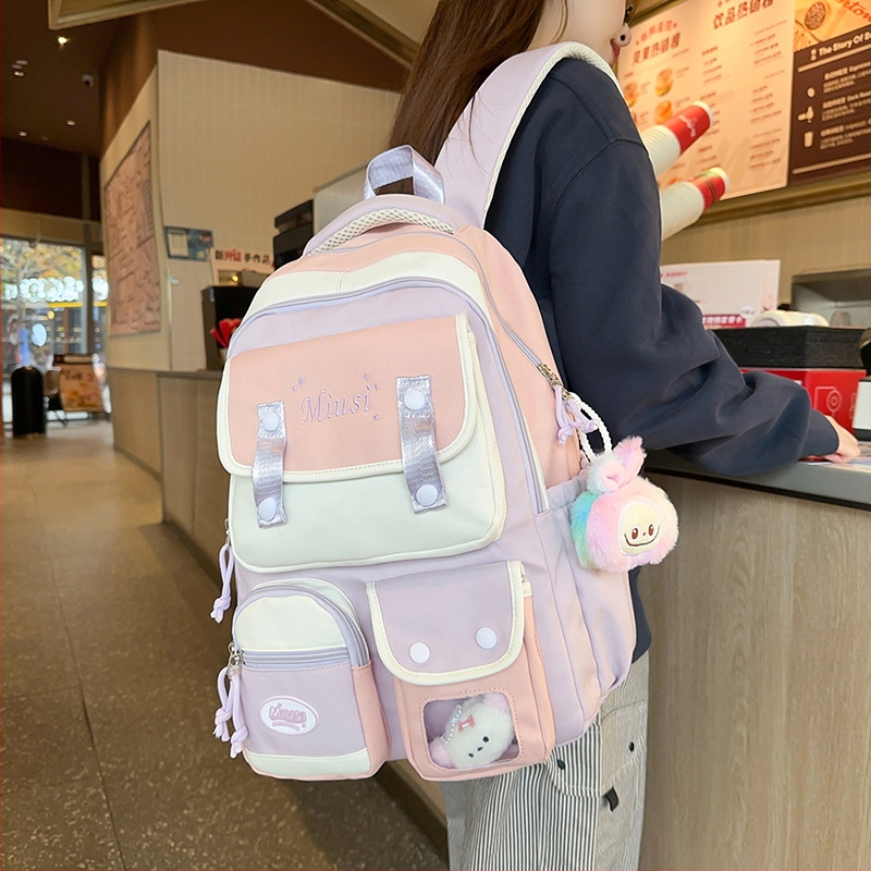 K-stiilis originaalne suure mahutavusega koolikott, niši disainiga vabaaja mitmekülgne moodne seljakott, naiste õppematerjalide seljakott naistele