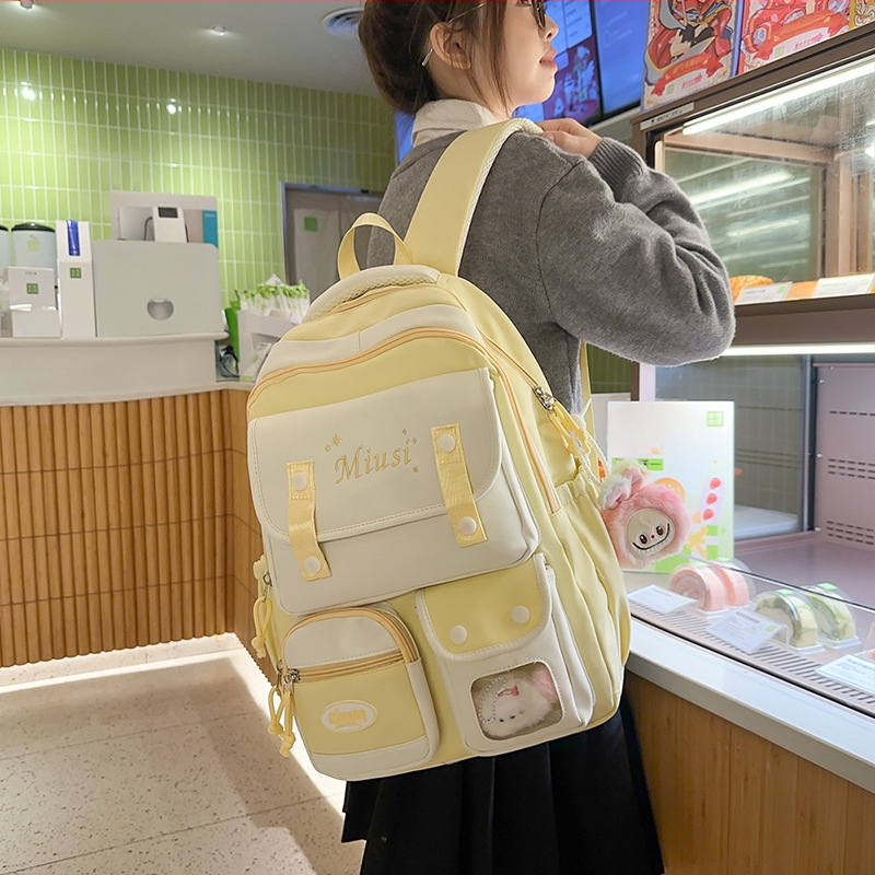 K-stiilis originaalne suure mahutavusega koolikott, niši disainiga vabaaja mitmekülgne moodne seljakott, naiste õppematerjalide seljakott naistele