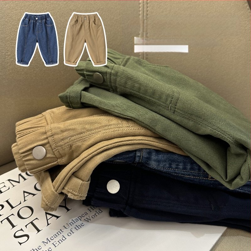 Ежедневни работни дрехи за момчета, дълги панталони, есенни дрехи 2025, нови пролетни и есенни детски дрехи, детски бебешки есенни дрехи