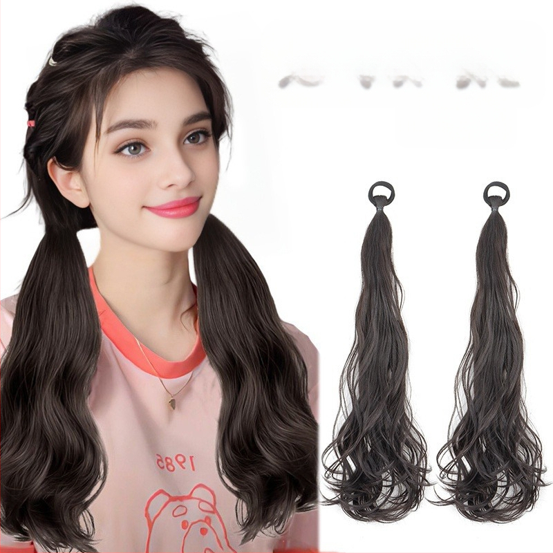 Perucă en-gros din fabrică, coadă de cal pentru femei, poate fi legată cu bandă de cauciuc dublă, coadă de cal lungă, perucă naturală cu coadă de cal