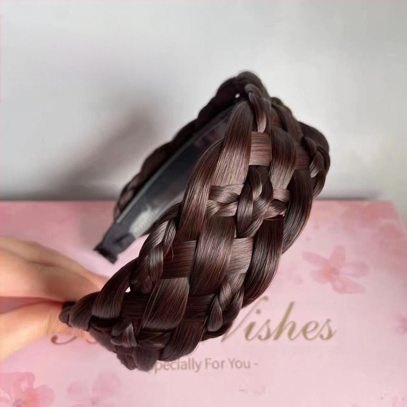 Perucă lărgită, cu bandă de susținere îngroșată cu șase fire, împletitură răsucită, cu bandă de susținere pentru femei, o singură bucată, cu os de pește, cu bandă de susținere, accesorii de păr