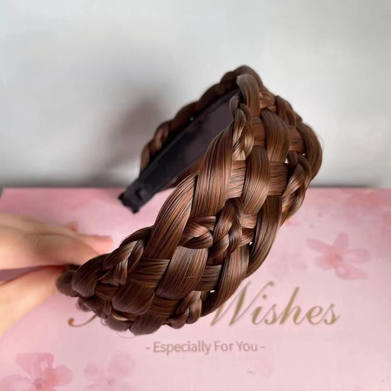 Perucă lărgită, cu bandă de susținere îngroșată cu șase fire, împletitură răsucită, cu bandă de susținere pentru femei, o singură bucată, cu os de pește, cu bandă de susținere, accesorii de păr