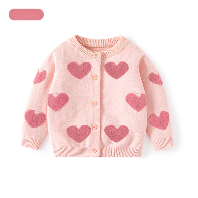 Pehme ja vahase südamega puhtast puuvillast beebikampsun Kategooria Sügis- ja talvetüdrukute kampsun, kardigan Kootud beebikampsun Üleriided