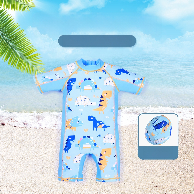 Uus laste ujumistrikoo poistele, multifilmi dinosauruse mustriga, piiriülene, väikese ja keskmise suurusega laste lühikeste varrukatega ujumistrikoo, poistele mõeldud ühes tükis ujumistrikoo