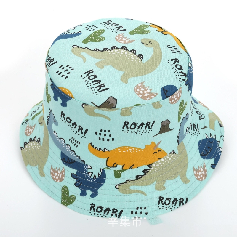 Dječja ribarska kapa za proljeće i jesen, šešir za umivaonik s printom crtanih životinja, za dječake i djevojčice, moderan korejski stil, otporan na vjetar, podesiv na uže.