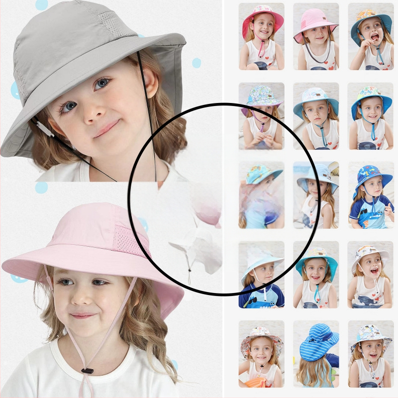 Παιδικό Καλοκαιρινό Καπέλο Ηλίου για Μωρό, Καπέλο Ηλίου, Λεπτό Καπέλο Ηλίου για Αγόρια και Κορίτσια, Καπέλο Ψαρά με Μεγάλο Γείσο