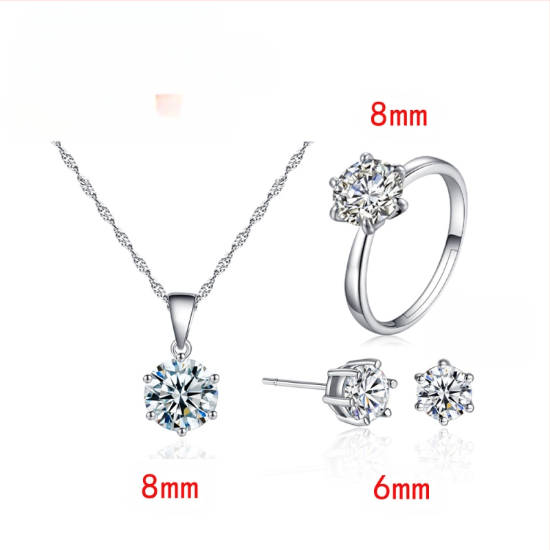 2023. aasta nišikujundusega kuue küünisega tsirkoonist kõrvarõngad, kaelakee naistele, lihtne mood, kõrge sensatsiooniga kõrvarõngad, ehete hulgimüük