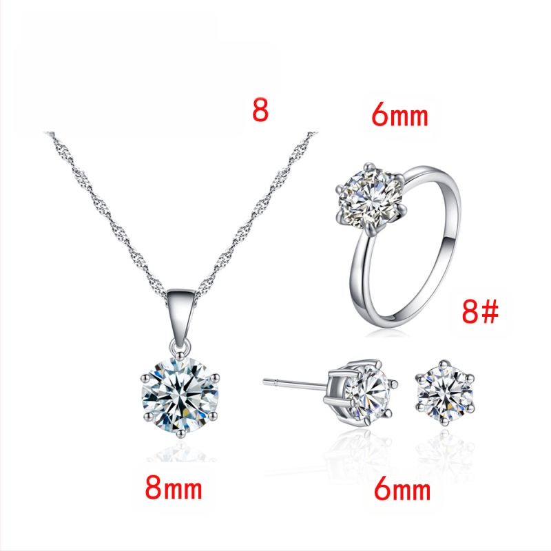 2023. aasta nišikujundusega kuue küünisega tsirkoonist kõrvarõngad, kaelakee naistele, lihtne mood, kõrge sensatsiooniga kõrvarõngad, ehete hulgimüük