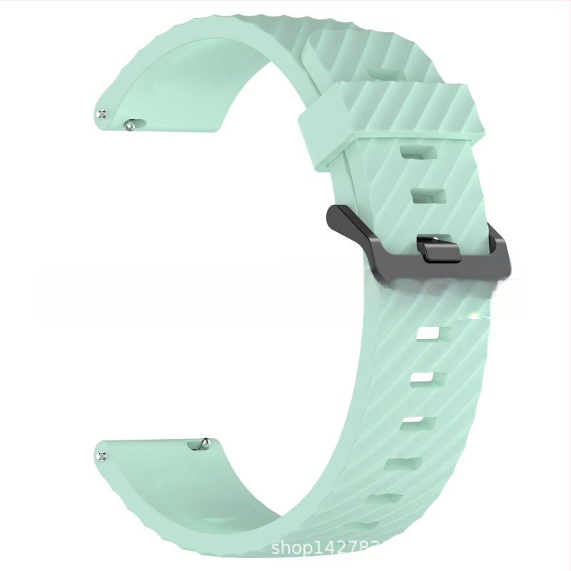 „Samsung Watch 7“ eglės spalvos silikoninis dirželis su juoda sagtimi, 20/22 mm, eglės spalvos.