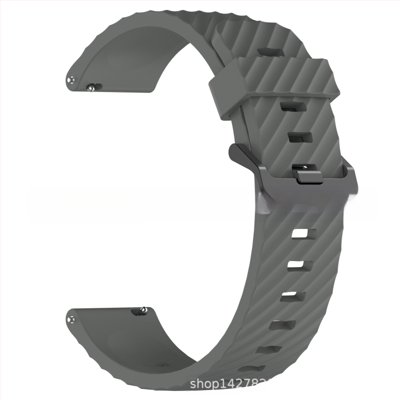 „Samsung Watch 7“ eglės spalvos silikoninis dirželis su juoda sagtimi, 20/22 mm, eglės spalvos.