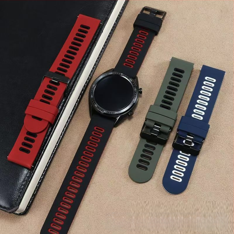 Tinka „Garmin Vivoactive420/22Mm Forerunner255“ dviejų spalvų silikoninis laikrodžio dirželis, suderinamas su „Huawei“