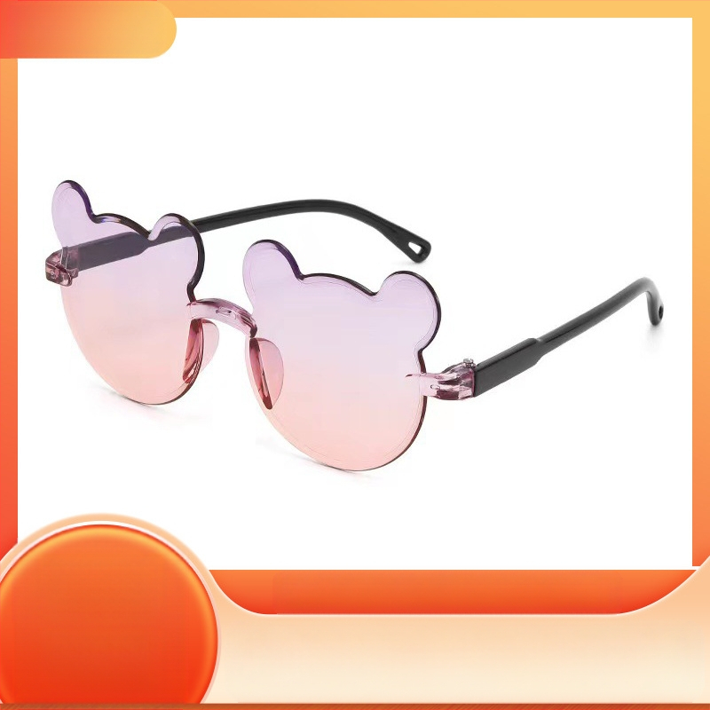 Karukujulised ühes tükis raamiga laste päikeseprillid, armsad koomiksiprillid, päikesesirm, UV-kaitsega gradientvärvi päikeseprillid, kassisilmaprillid