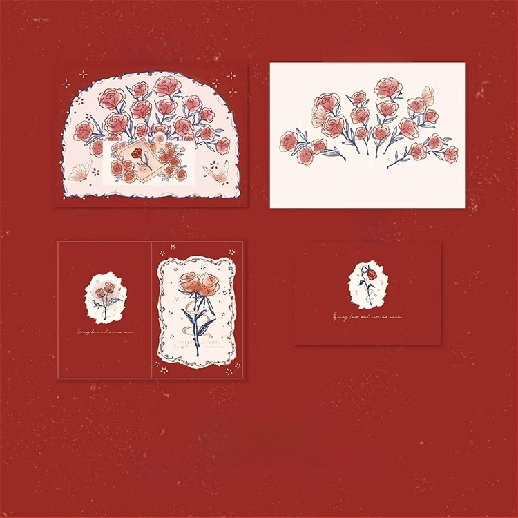 Kaart 3ins Lihtne ja elegantne Ta Tipptasemel Kuumkuldne Kingitus Õpetajapäeva Armastaja Õnnitluskaart ja Sünnipäeva Roos Kolmemõõtmeline Armastusraamat