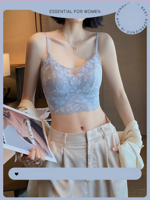 Pitsiline seksikas ilus seljatoruga rinnahoidja naistele suvine anti-light U-kujuline üliõhukese küüliku kõrvadega fikseeritud korviga korviga rinnahoidja