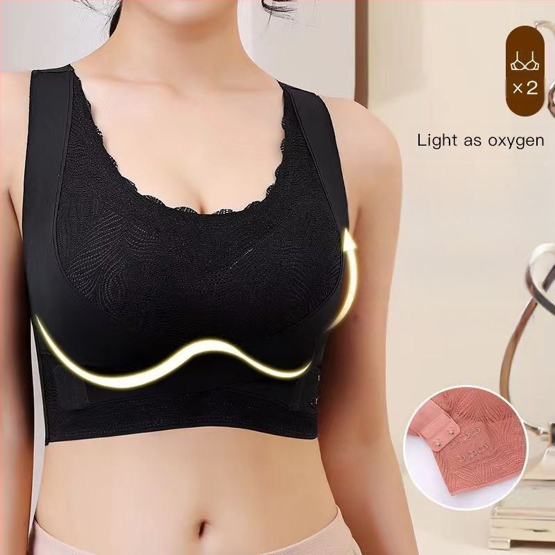 Vestă sport cu cataramă laterală din dantelă, rezistentă la șocuri, fără sudură, spate frumos, reglabil, yoga, fitness, lenjerie sport pentru femei