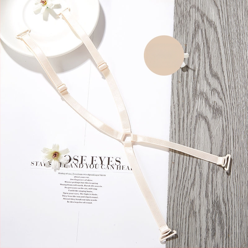 Permatoma nematoma pečių juosta Nėriniuota tuščiavidurė liemenėlė su kryžiumi Dviguba pečių dengiamoji juosta Vidinė juosta Plonas neslystantis diržas