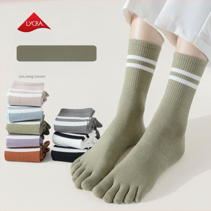 Penkių pirštų kojinės, vaikiškos kojinės iki pirštų vidurio, pavasarinės ir rudens medvilninės kojinės, madingos ilgomis pirštais sportinės neslystančios žieminės moteriškos kojinės