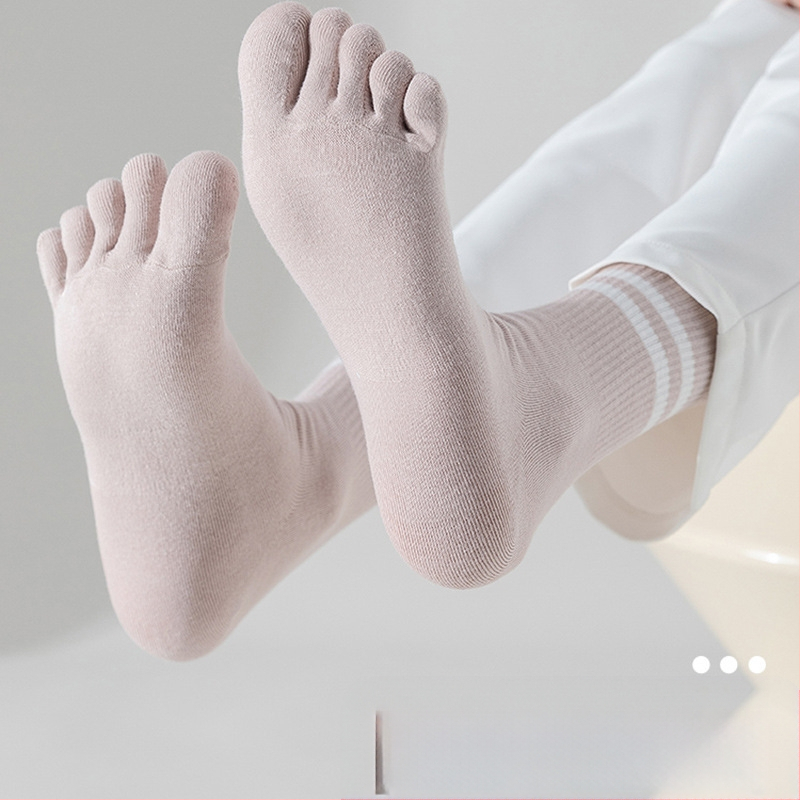 Penkių pirštų kojinės, vaikiškos kojinės iki pirštų vidurio, pavasarinės ir rudens medvilninės kojinės, madingos ilgomis pirštais sportinės neslystančios žieminės moteriškos kojinės