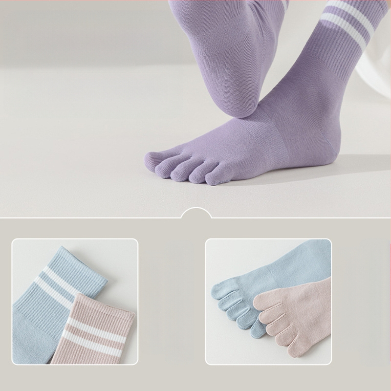 Penkių pirštų kojinės, vaikiškos kojinės iki pirštų vidurio, pavasarinės ir rudens medvilninės kojinės, madingos ilgomis pirštais sportinės neslystančios žieminės moteriškos kojinės