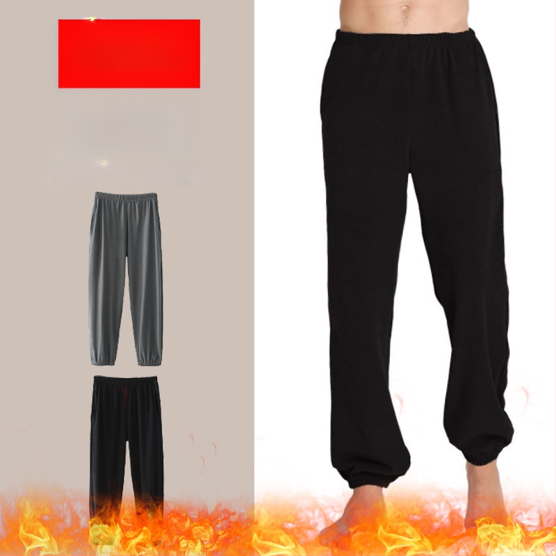 Keskealise isa pluss paks ja suurendatud lahtised sametist aluspüksid paksudele meestele. Talvised fliisvoodriga ja paksendatud vabaaja soojad püksid.