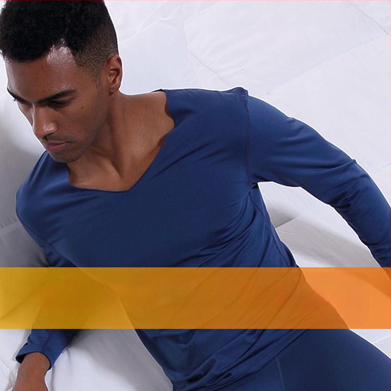 Meeste õmblusteta termopesu, V-kaelusega, talvine, kitsas, fliisvoodriga, tihe õhuke alussärk, sügisriiete puuvillane kampsun