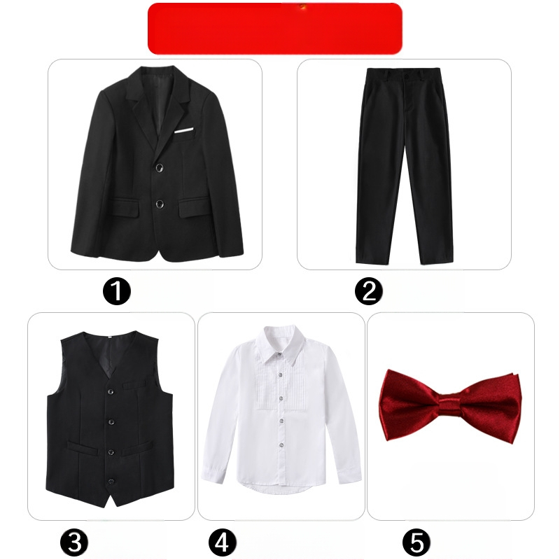 Costum pentru copii, costum de pian cu flori, rochie de spectacol pentru băieți mari, haină britanică, costum de băiat