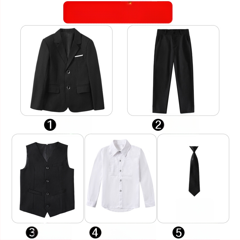 Costum pentru copii, costum de pian cu flori, rochie de spectacol pentru băieți mari, haină britanică, costum de băiat