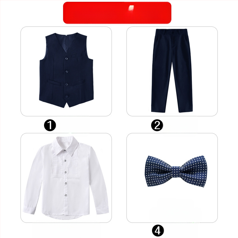 Costum pentru copii, costum de pian cu flori, rochie de spectacol pentru băieți mari, haină britanică, costum de băiat