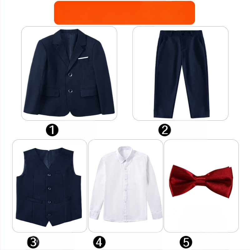 Costum pentru copii, costum de pian cu flori, rochie de spectacol pentru băieți mari, haină britanică, costum de băiat