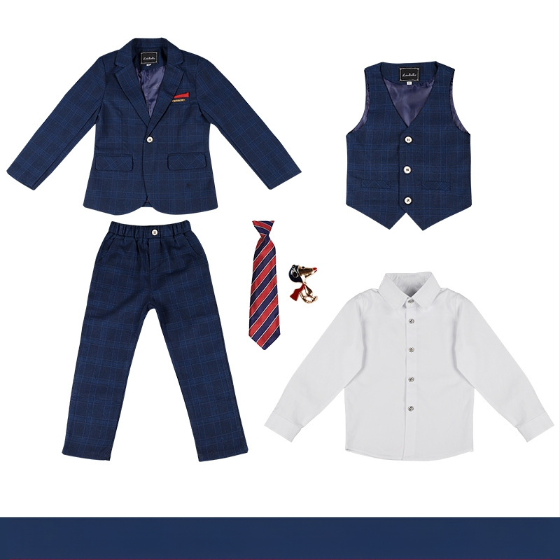 Jesenski i zimski set haljina za dječake 2022., lijepi karirani dječji set malih dimenzija, stilska haljina za bebe za jednu godinu