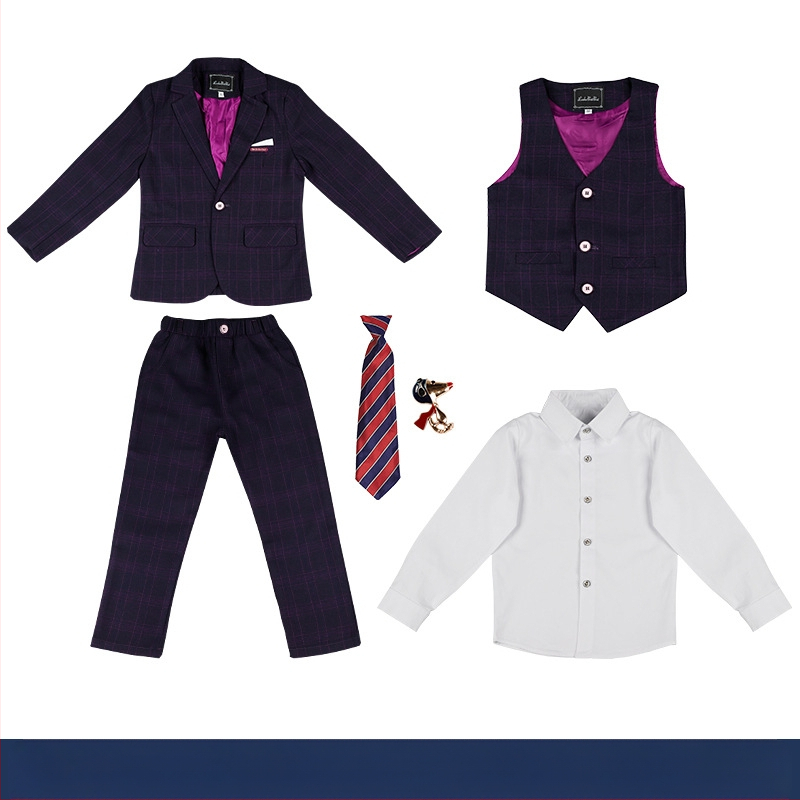 Jesenski i zimski set haljina za dječake 2022., lijepi karirani dječji set malih dimenzija, stilska haljina za bebe za jednu godinu