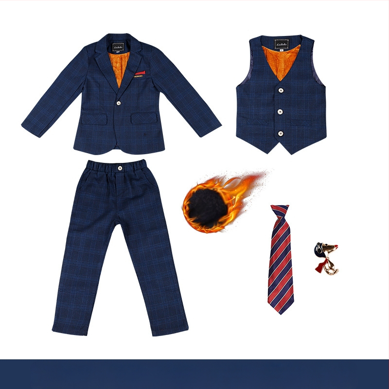 Jesenski i zimski set haljina za dječake 2022., lijepi karirani dječji set malih dimenzija, stilska haljina za bebe za jednu godinu
