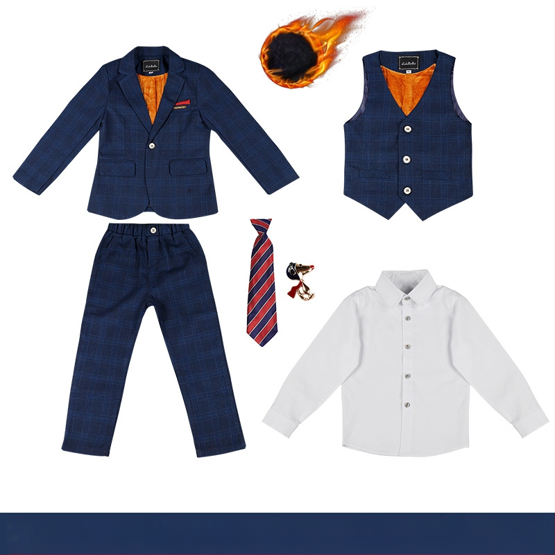 Jesenski i zimski set haljina za dječake 2022., lijepi karirani dječji set malih dimenzija, stilska haljina za bebe za jednu godinu