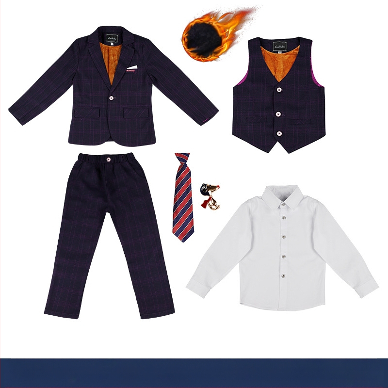 Jesenski i zimski set haljina za dječake 2022., lijepi karirani dječji set malih dimenzija, stilska haljina za bebe za jednu godinu