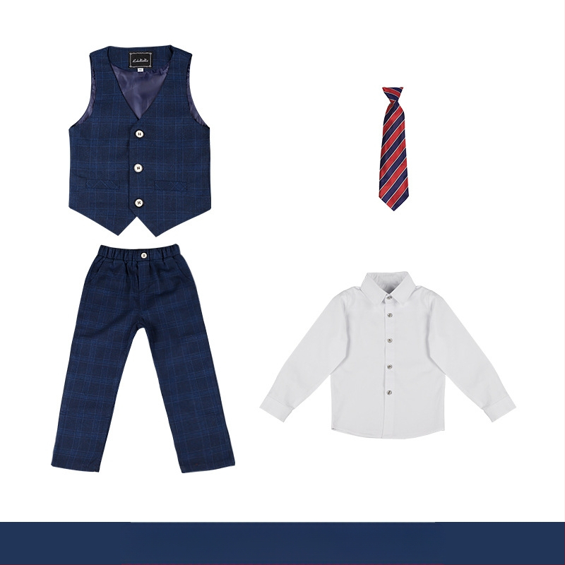 Jesenski i zimski set haljina za dječake 2022., lijepi karirani dječji set malih dimenzija, stilska haljina za bebe za jednu godinu