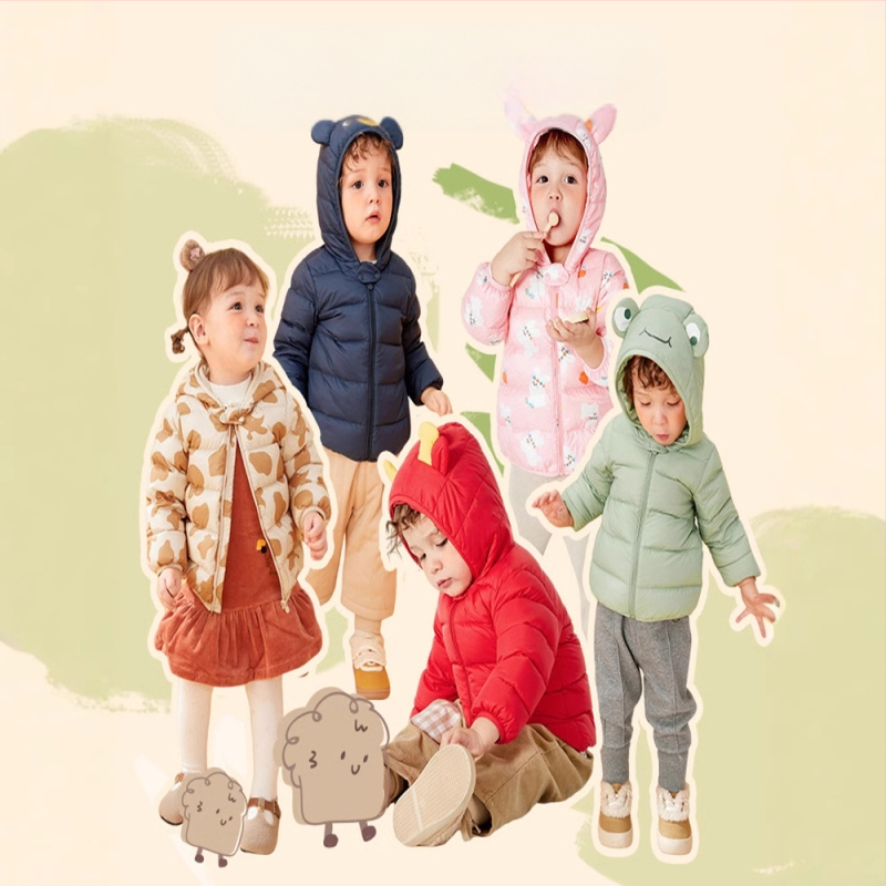 Poiste beebijope, laste mantel, talv 2023, uus, tüdrukute beebipluus, valge, kerge kapuutsiga, pardi udusulgedest