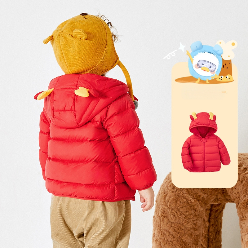 Poiste beebijope, laste mantel, talv 2023, uus, tüdrukute beebipluus, valge, kerge kapuutsiga, pardi udusulgedest