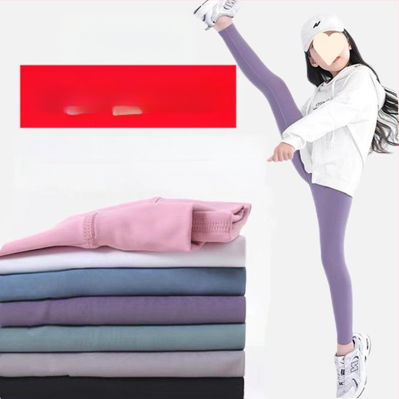 Detské žraločie nohavice, dievčenské letné tenké vrchné oblečenie, zoštíhľujúce, tanečné, s vysokým pásom, skrátené jogové nohavice