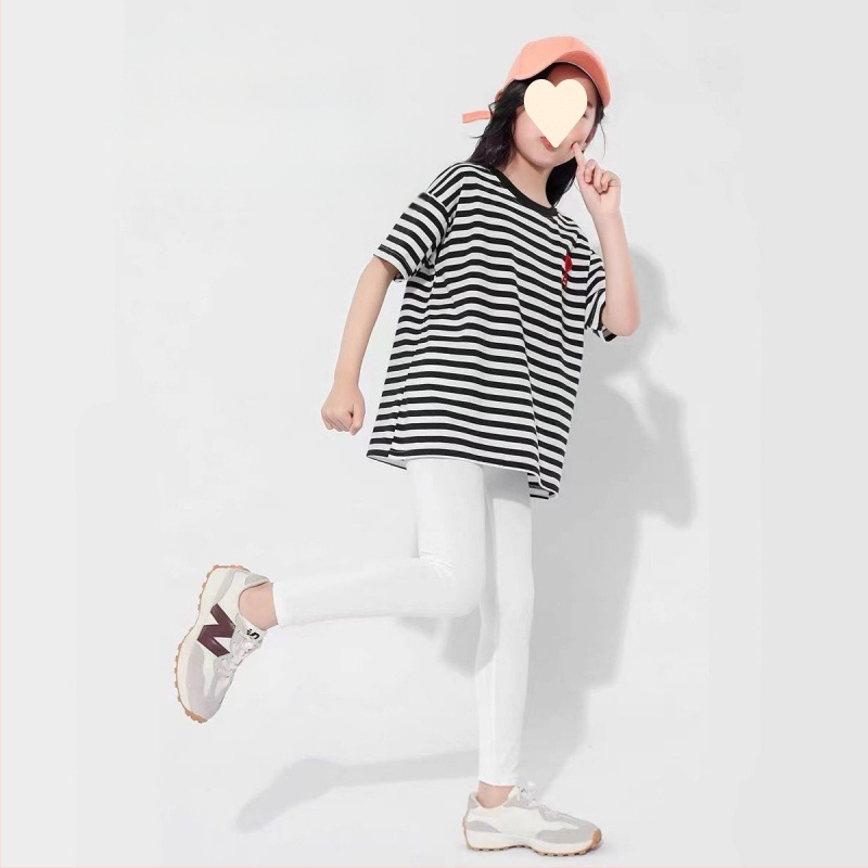 Detské žraločie nohavice, dievčenské letné tenké vrchné oblečenie, zoštíhľujúce, tanečné, s vysokým pásom, skrátené jogové nohavice