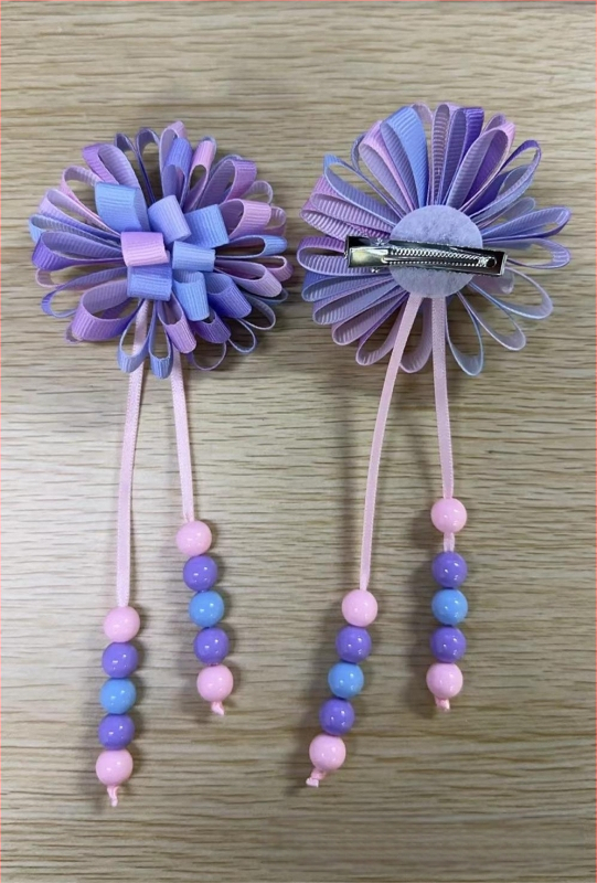 Határokon átnyúló robbanások lányoknak aranyos göndör gombóc bojtos hajcsattal színes buborék virág bordás hajvirág hajcsat