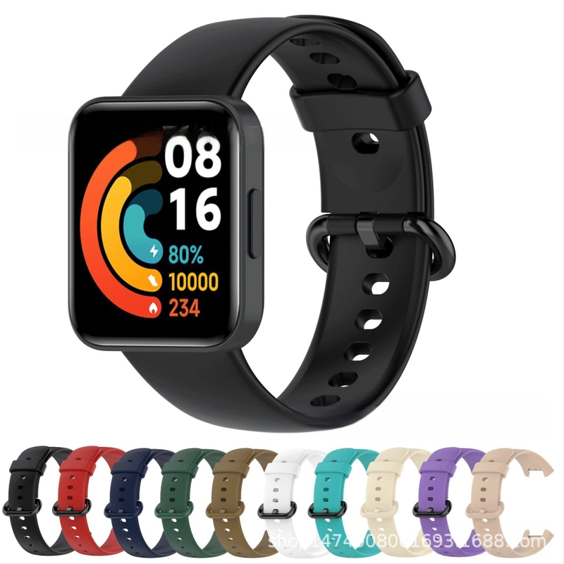 Tinka „Red Rice Watch 2“ silikoniniam dirželiui, „Redmi Watch 2 Lite“ sportinei apyrankei su spalvota sagtimi.