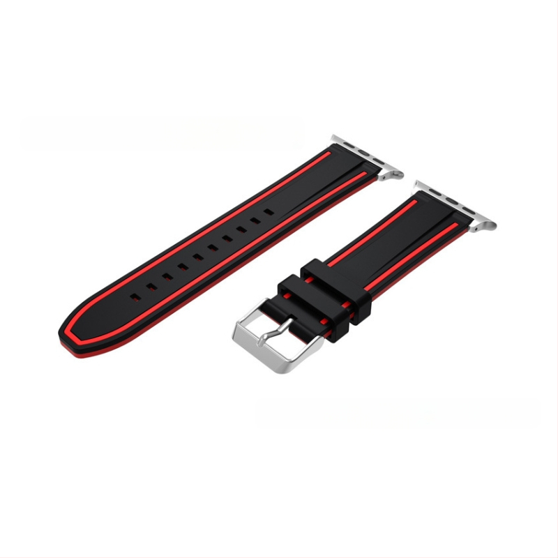 Tinka „Apple Watch“ „Apple Watch“ silikoniniam dirželiui, dviejų spalvų, gėlių dryžuotam, dailiam apyrankei „Huawei 22 mm“.