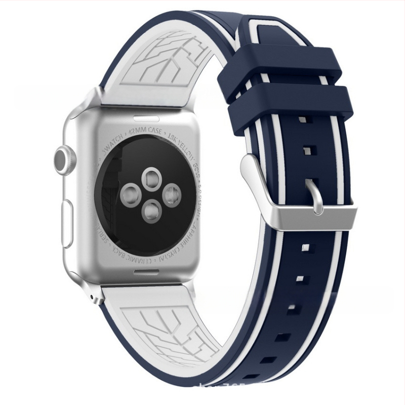 Tinka „Apple Watch“ „Apple Watch“ silikoniniam dirželiui, dviejų spalvų, gėlių dryžuotam, dailiam apyrankei „Huawei 22 mm“.