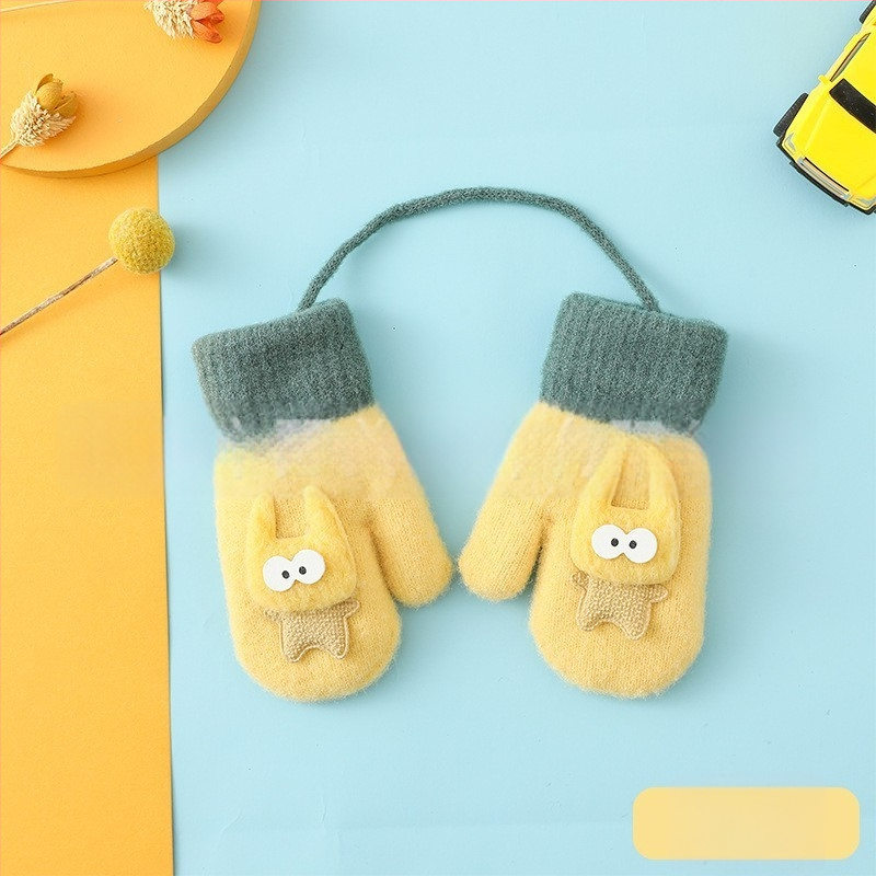 Vaikiškos pirštinės megztos pirštinės vilnonės pirštinės rudens ir žiemos šiltos pirštinės sustorintos didmeninė prekyba